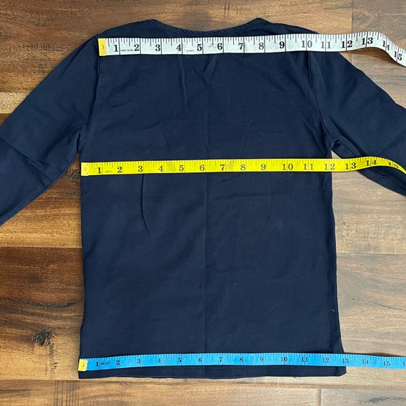 H&M Navy Blue Long Sleeve Girl Blouse- Top- T-Shirt - Picture 7 of 9
